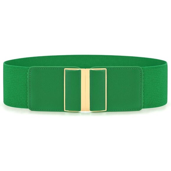 Women Wide Elastic Belt Leather Stretchy Waistband Dress Accessories main image 3